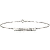 Sterling Silver Polished Fancy Love Ring Anklet 9 in.