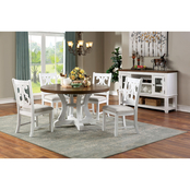 Furniture of America Auletta Round Table 5 pc. Dining Set