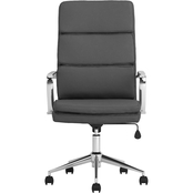 Coaster Modern High Back Grey/Chrome Office Chair