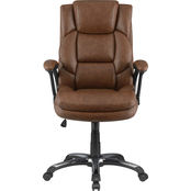 Coaster Brown Weathered Leatherette Adjustable Height Office Chair with Padded Arms