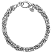 Sterling Silver Rhodium Plated Byzantine Bracelet