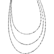 Sterling Silver Rhodium Plated Polished Multi Strand 17.5 in. Necklace