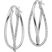 Sterling Silver Polished and Textured Fancy Earrings