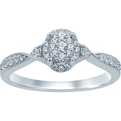 10K White Gold 1/4 CTW Diamond Engagement Ring