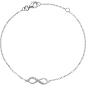 Rhodium Over Sterling Silver Cubic Zirconia Infinity Bracelet with 1 in. Extension