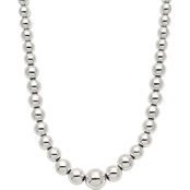 Sterling Silver Polished Beaded Necklace