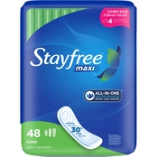 Stayfree Super Maxi Pads 48 ct.