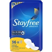 Stayfree Ultra Thin Pads Regular with Wings 36 Ct.