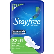 Stayfree Ultra Thin Super Long Pads with Wings 32 ct.
