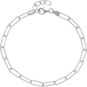 Sterling Silver Diamond Cut Fancy Open Link Necklace