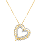 10K Yellow Gold 1/2 CTW Diamond Heart Pendant