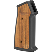 Sharps Bros. Aluminum & Wood Pistol Grip Fits AR-15 Black/Cherry Wood