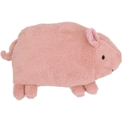 Little Love by NoJo Plush Sherpa Pink Pig Decorative Throw Pillow with 3D Ears