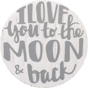 Little Love by NoJo Love You to the Moon Round Wood Nursery Wall Décor 14 x 14