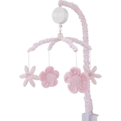 NoJo Countryside Floral Pink Plush Flowers Musical Mobile