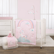 Little Love by Nojo Rainbow Unicorn Mini Crib Bed 3 pc. Set