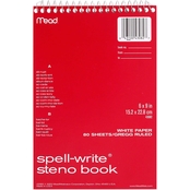 Mead 6 x 9 in. Spell-Write WireBound Steno Book Assorted Colors