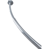 Bath Bliss Wall Mountable Curved Adjustable Shower Rod in Aluminum