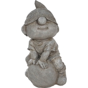 Sinomart 16.5 in. MgO Garden Gnome Boy Figure