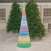 Everstar Lighted 72 in. Color Changing Led Glittering Snowflake Cone Tree Sculpture