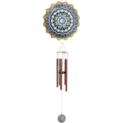 Exhart Laser Cut Metal Starburst Wind Chime Spinner with Beads, 10 in. Spinner