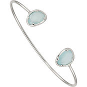 Sterling Silver Blue Chalcedony Bangle