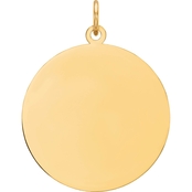 Sterling Silver Gold Plated Round Polished Disc Charm