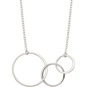 Sterling Silver Rhodium Plated Intertwined Circles 16 in. Necklace
