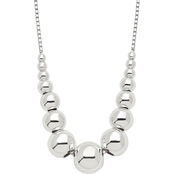 Sterling Silver Graduated Beads 18 in. Necklace