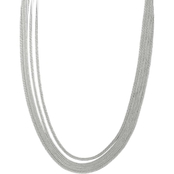 Sterling Silver 5 Strand Herringbone Chain Necklace with 2 in. Extension