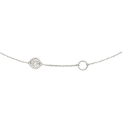 Sterling Silver Circle and Filigree Necklace