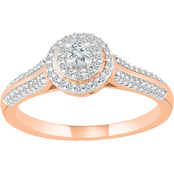 10K Rose Gold 1/4 CTW Diamond Promise Ring