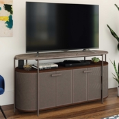 Sauder Modern Metal TV Stand with Faux Stone Top