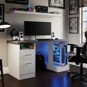 Sauder Desk for Gaming with Charcoal Ash Accent Top
