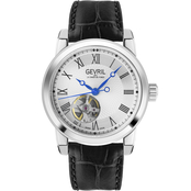 Gevril Men's Madison Limited Edition Open Heart Swiss Automatic Leather Strap Watch