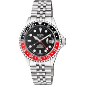 Gevril Men's Wall Street GMT Swiss Automatic Sellita Ceramic Bezel Watch 4954B