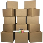Uboxes Moving Boxes 1 Room Bigger Moving Kit with 14 Boxes, Supplies and Tape