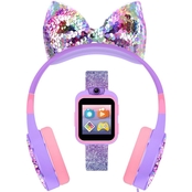 PlayZoom 2 Educational Smartwatch with Headphones: Purple Glitter and Sequin Bow