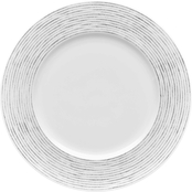 Noritake Grey Hammock Rim 11 in. Dinner Plate, Stripes