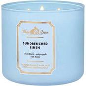 Bath & Body Works White Barn Sun-Drenched Linen 3-Wick Candle