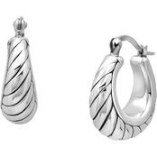 925 Sterling Silver Round Braided Twist Hoop Earrings