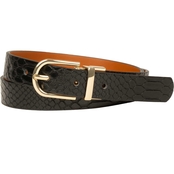 Dezine News Accessories Ladies Reversible Faux Snake to Smooth Belt