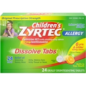 Zyrtec Children's Allergy Relief Dissolving Citrus Tablets with Cetirizine 24 ct.
