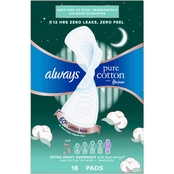 Always Pure Cotton Extra Absorbency Pads 18 ct.
