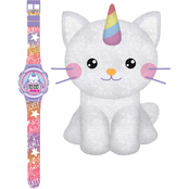 Play Zoom LCD Watch for Kids:  Rainbow Unicorn Kitten Plush Set
