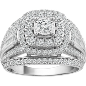 10K White Gold 1 CTW Diamond Engagement Ring Size 7