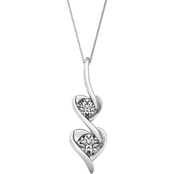 Sirena 14K 1/8 CTW 2 Stone Diamond Heart Pendant