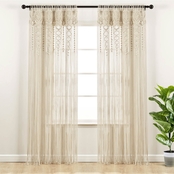 Lush Decor Boho Macrame Textured Cotton Window Curtain Single 40X84