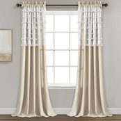 Lush Decor Avery Neutral 54 in. x 84 in. Window Curtain Panels 2 pc. Set