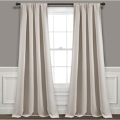 Lush Décor Insulated Rod Pocket Blackout Window Curtain Panels Set 52 x 108
